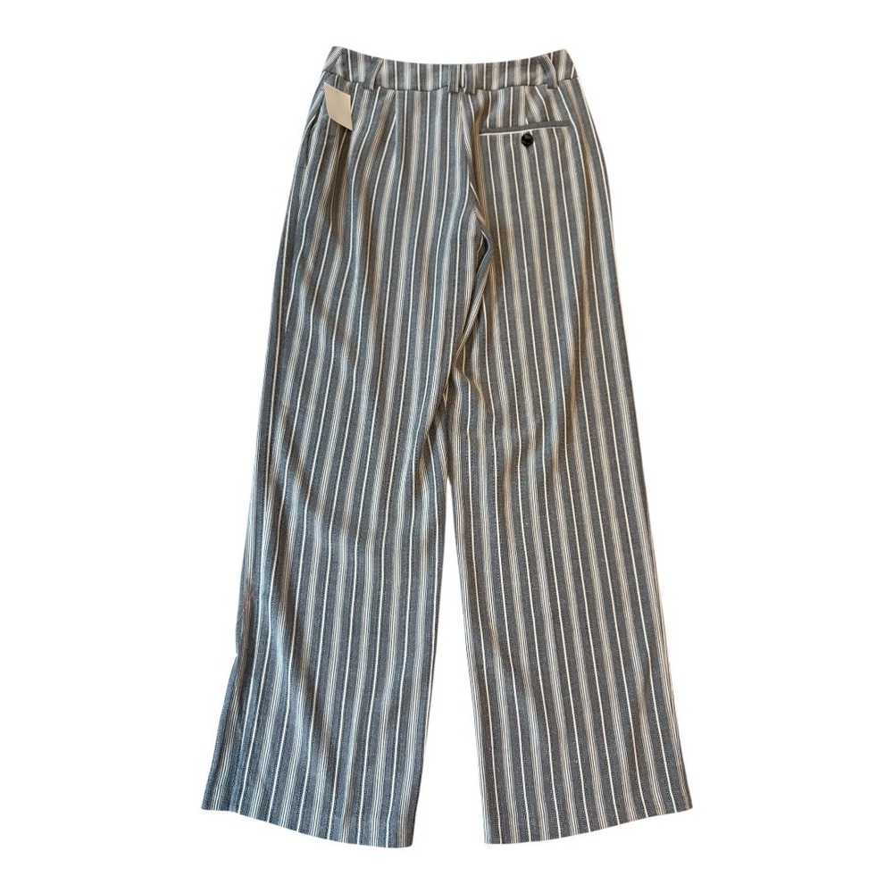Topshop Striped Wide Leg Pants‎ Career Casual Trousers Gray White Size 2 NWT - Picture 2 of 6